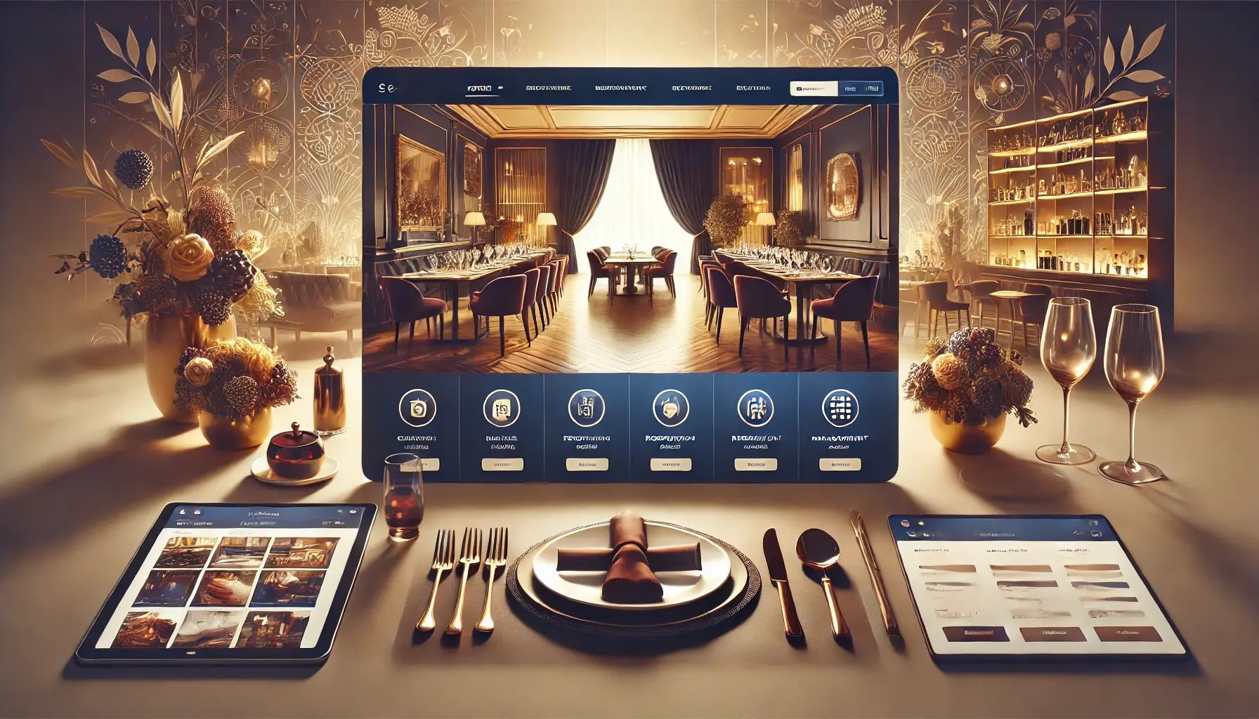 DALL·E 2024-10-06 19.28.38 - A professional and elegant webpage banner for a restaurant and hotel management website. The design should feature imagery that evokes luxury hospital